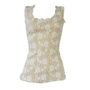 Coquette tank top cream white